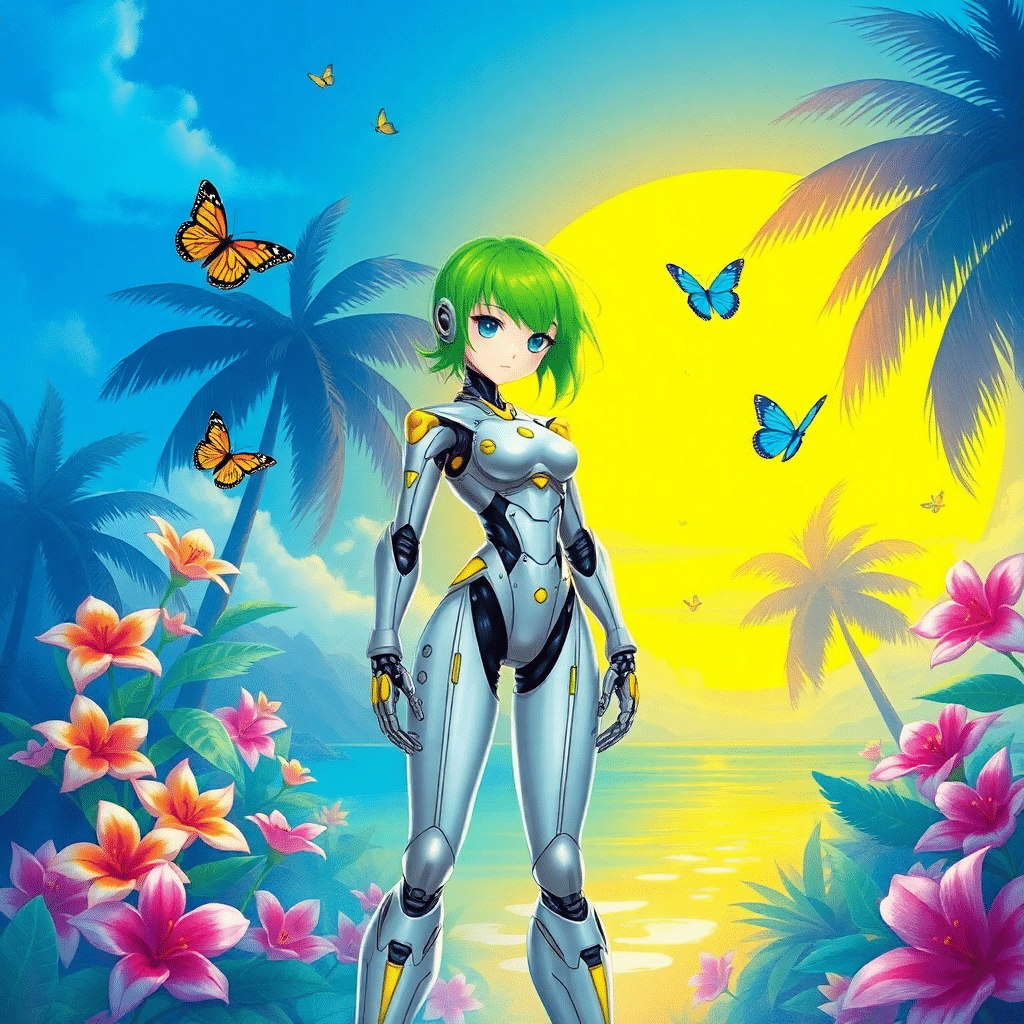 Techno Bloom: Aurora’s Whispers to the Digital Oasis