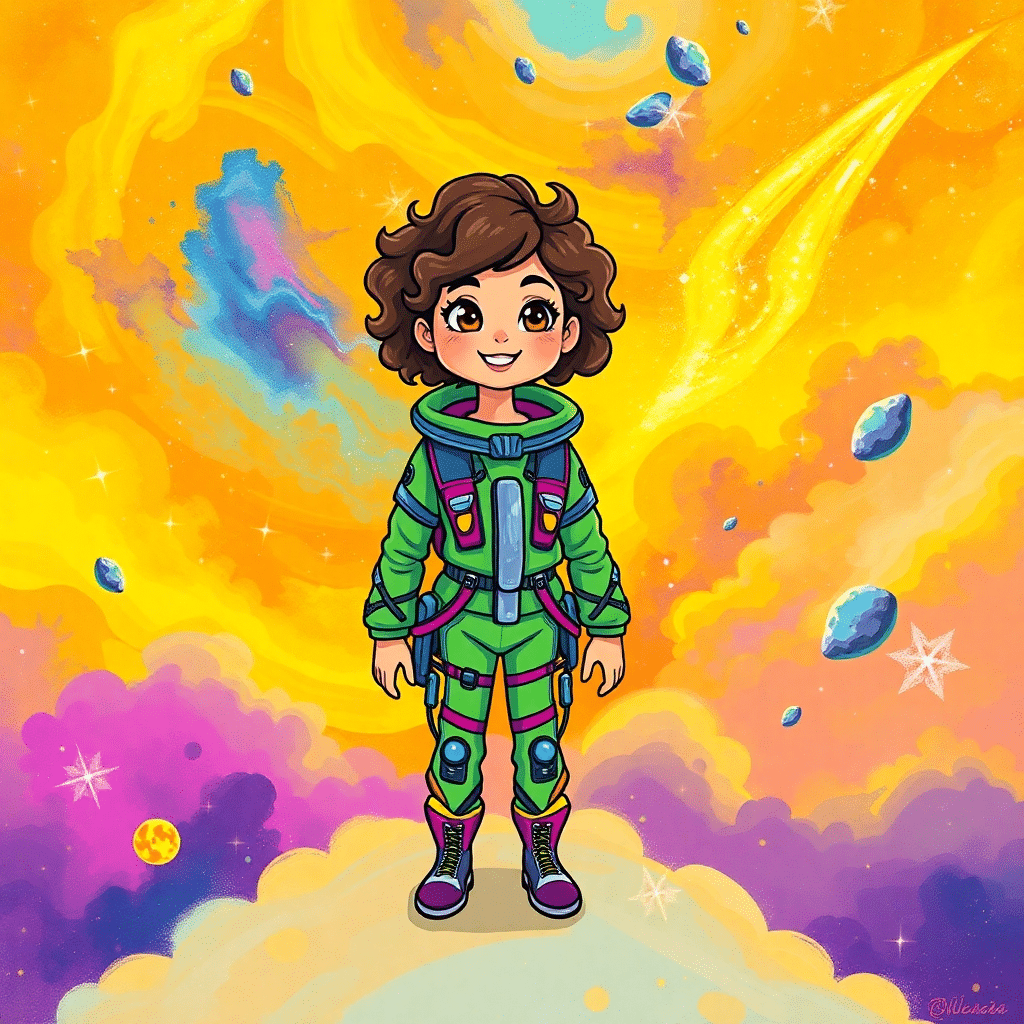 Cosmic Adventurer Luna Embarks on Whimsical Galactic Odyssey