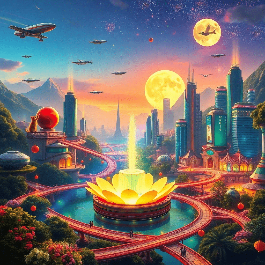 Futuristic Galactic Oasis: Home of Luna’s Whimsical Wonders