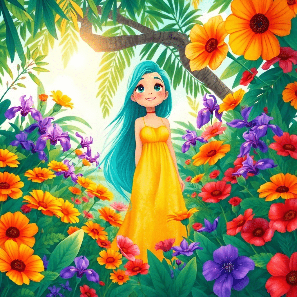 Sun-Kissed Floral Wonders: Luna’s Vibrant Bloom Adventure