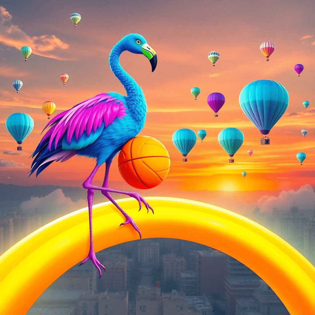 Whimsy Awaits: Luna the Flamingo’s Rainbow Rendezvous