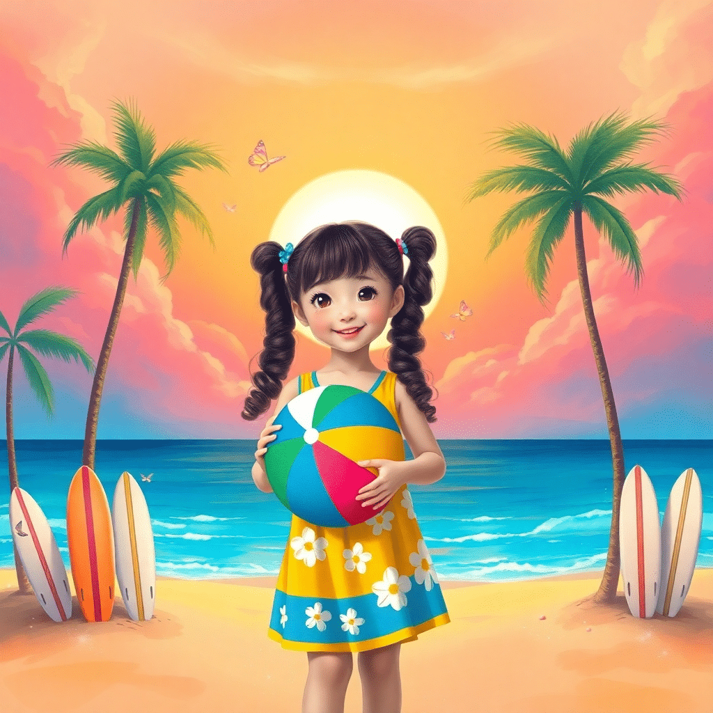 Sunset Serenade on the Beach with Lily