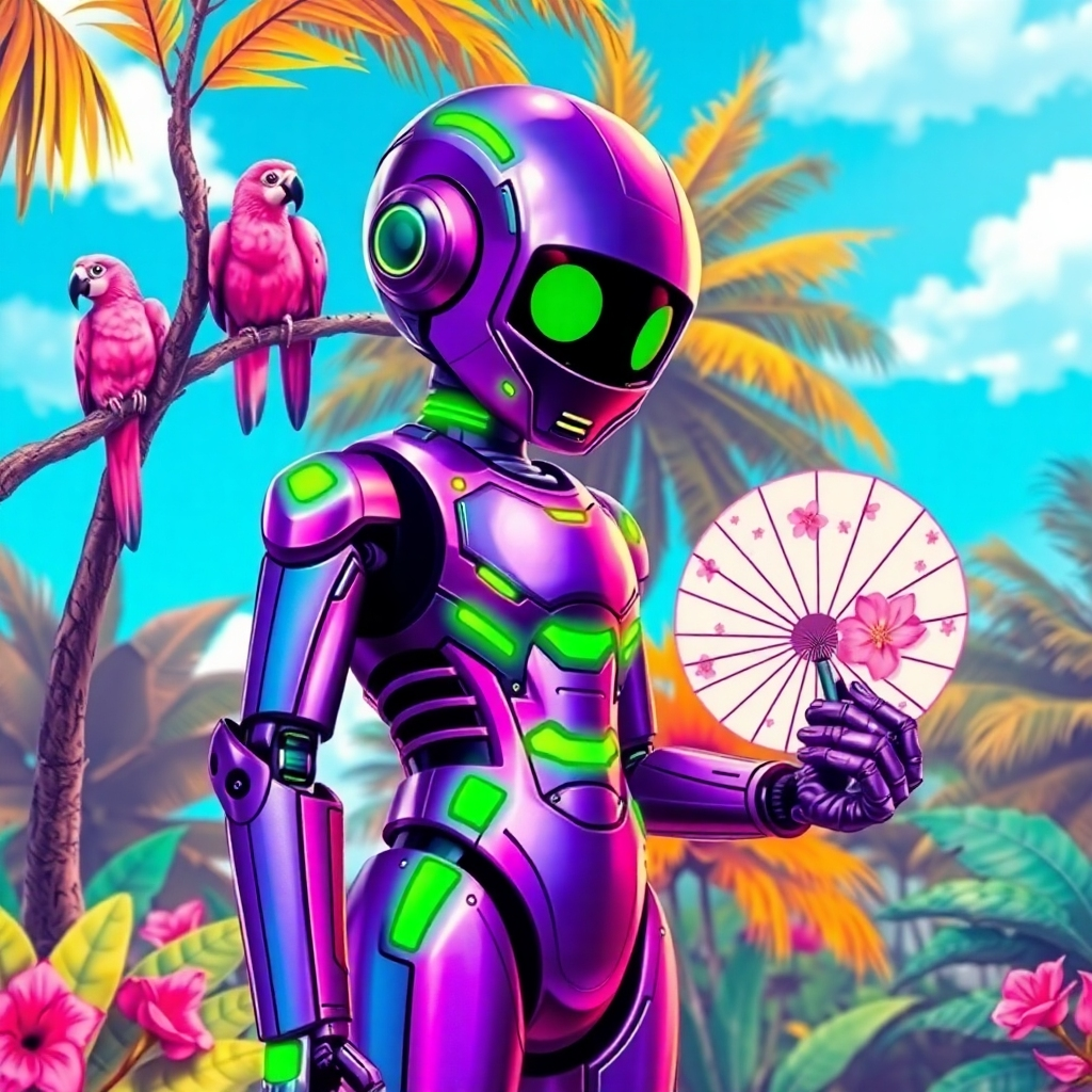 Whispers of Sunset Oasis Robot, Luna Bliss