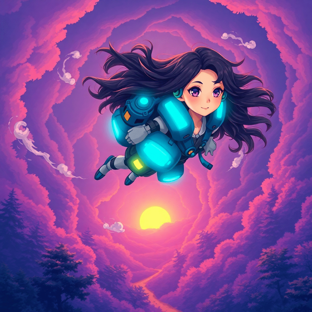Aurora, the Starlight Adventurer Ascends Above the Whispering Woods