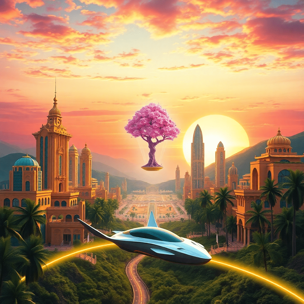 Sacred Oasis of Elysium: Aurora’s Celestial Metropolis
