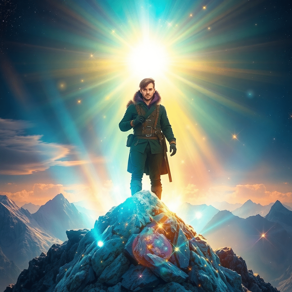 Cosmic Vanguard: Aurora’s Guardian of the Celestial Summit
