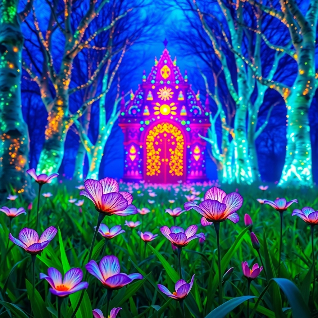 Whispers of Enchantment Within Luminous Floral Realm of Elyria