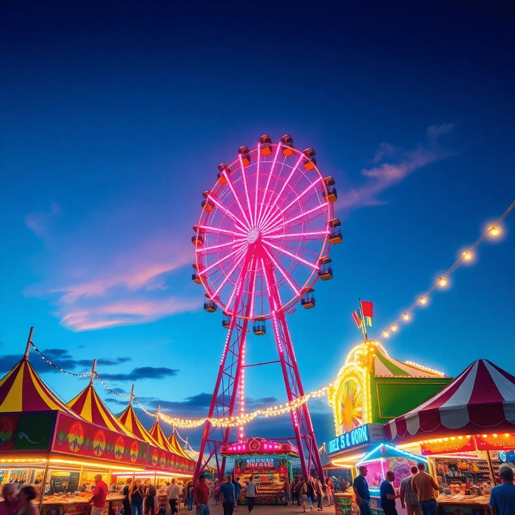 Summer Twilight Spectacle: Vibrant Fairground Whispers