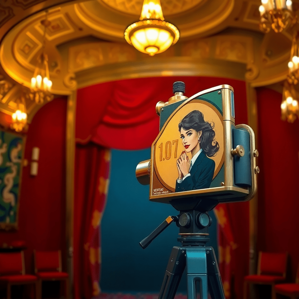 “Cinema Secrets Revealed in the Velvet Curtain’s Glow”