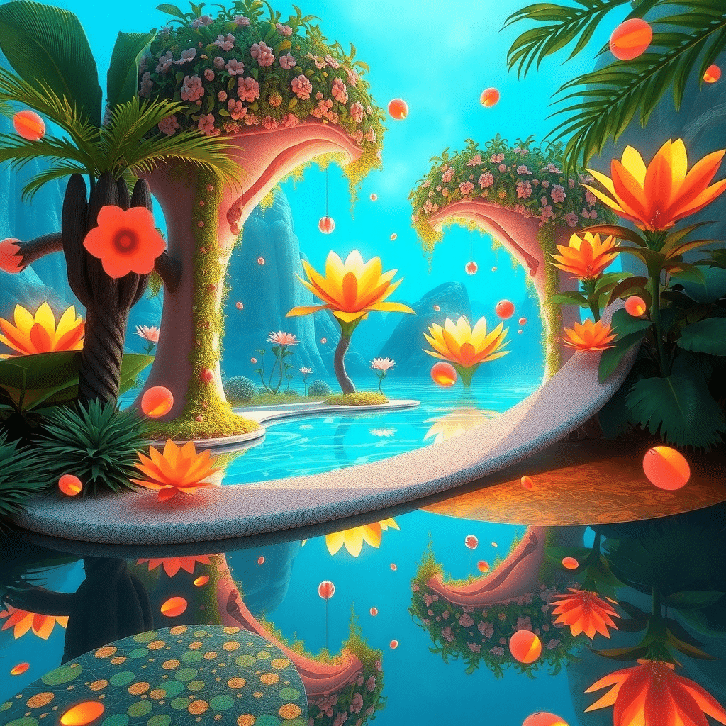 Moonlit Refuge of the Turquoise Twisted Oasis