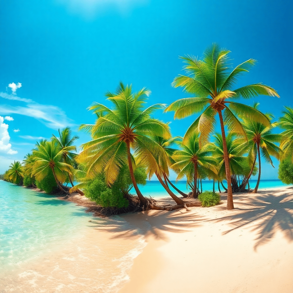 Tropical Bliss: Serene Isolation on Golden Sands