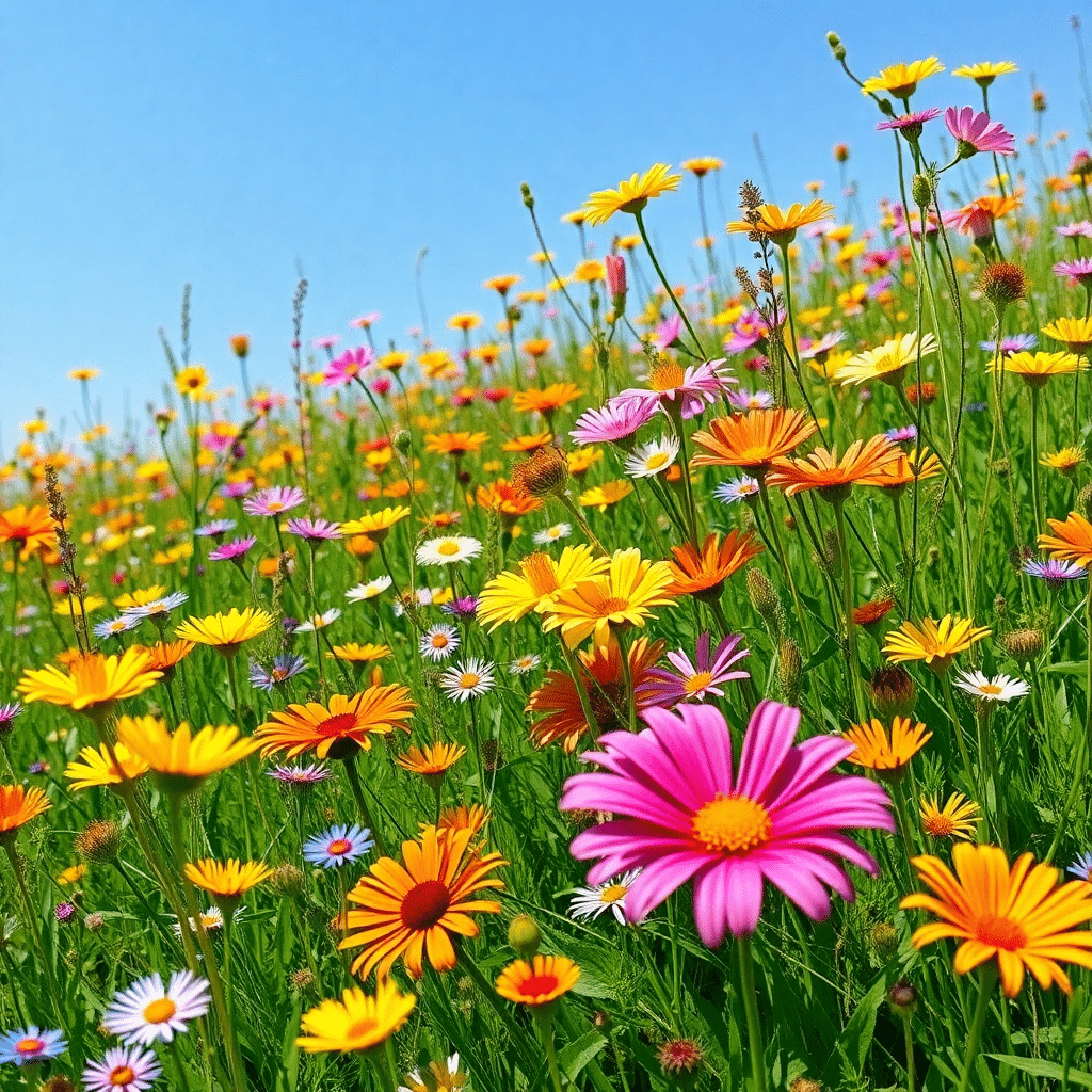 Whispers of Serenity: Meadow of Vibrant Wildflower Wonders
