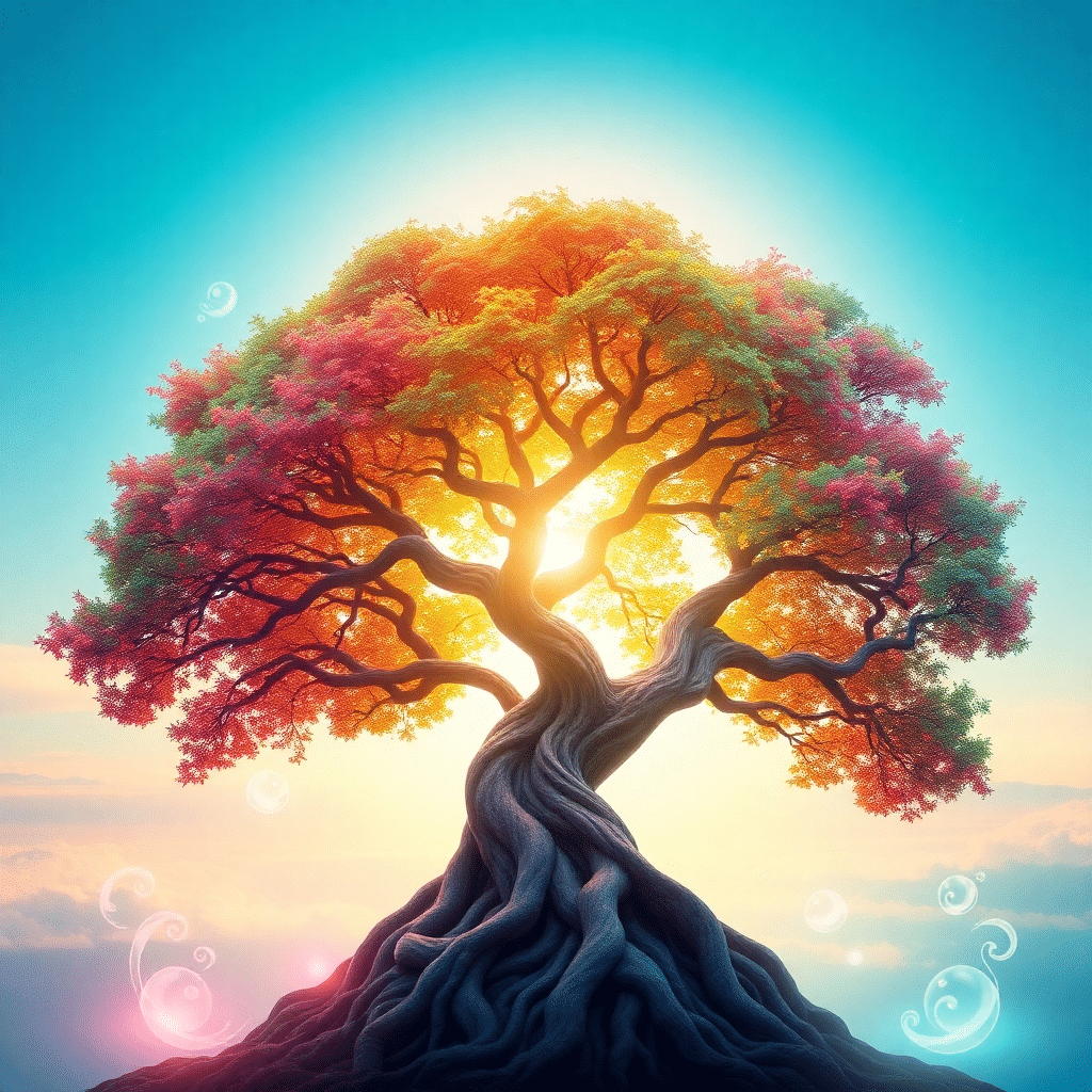 Whispers of Eternal Harmony: Luminous Tree of Elyria