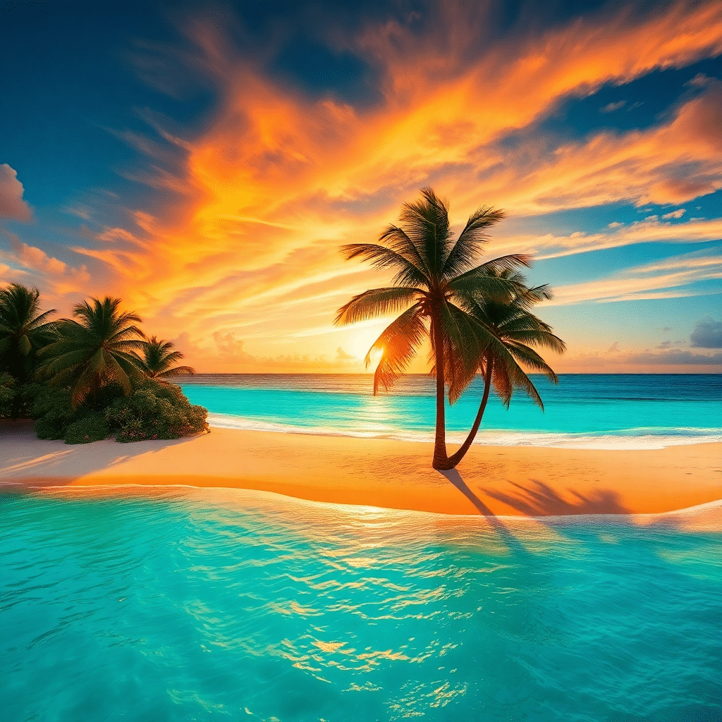 Island Paradise: Sunset Serenity