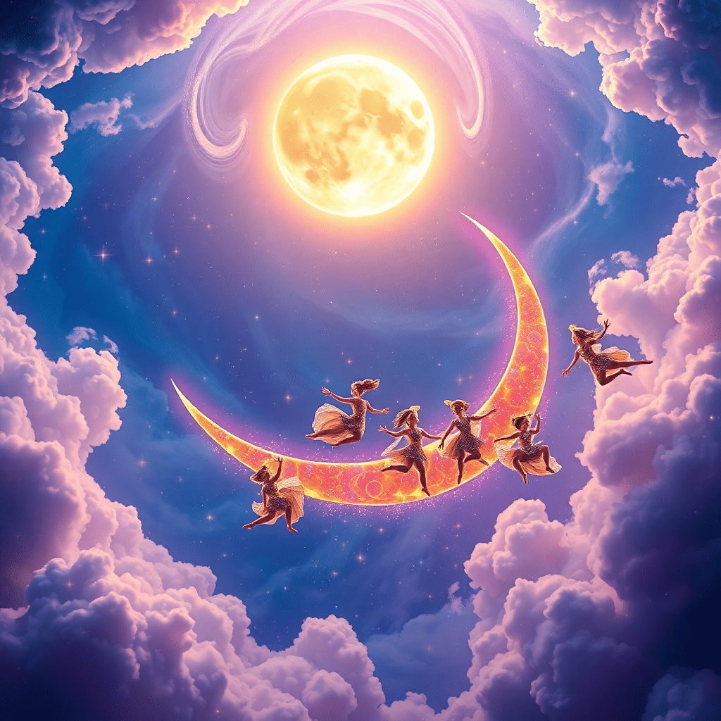 Moonlit Celestial Showstoppers: Luminous Aurora Acrobatics