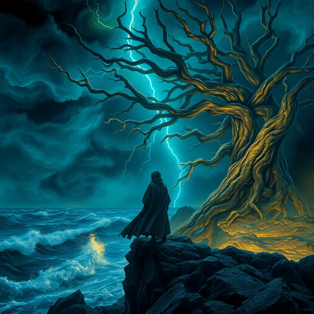 The Stormy Vigilante of Ravenhurst’s Rugged Coast