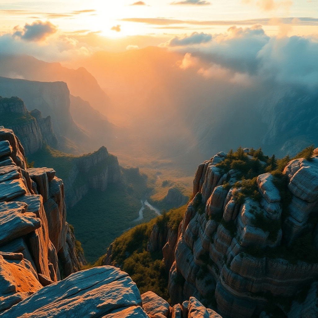 Golden Hour Majesty: Valleys of Emerald Whispers