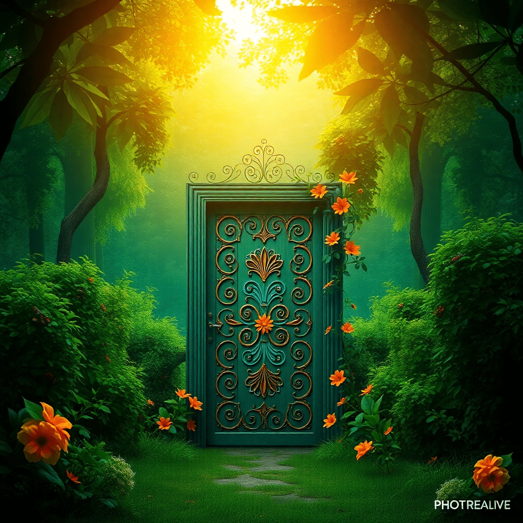 Whispers of Mirth Amidst the Emerald Doorway Keeper