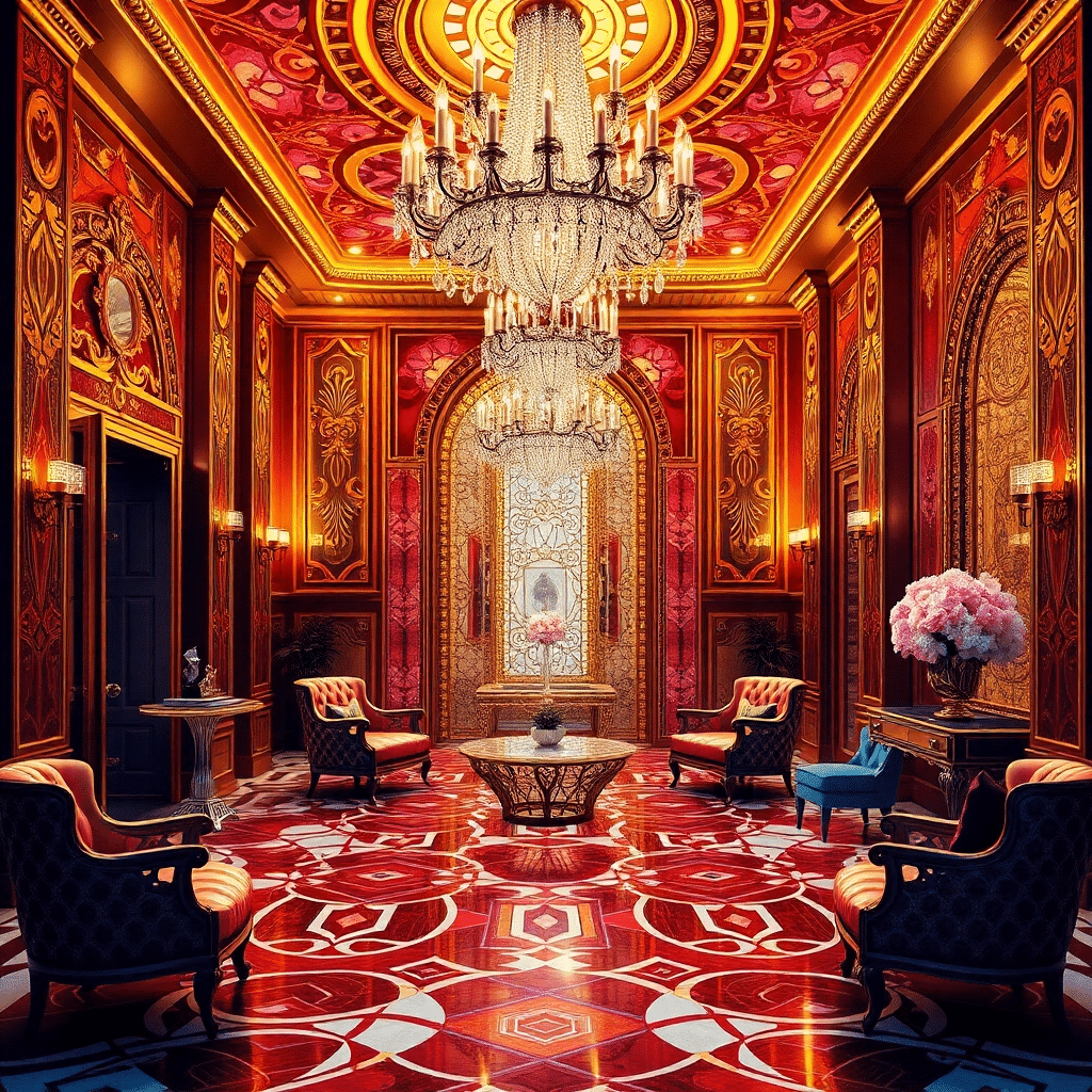 Luxurious Haven: Opulent Apartment’s Golden Elegance