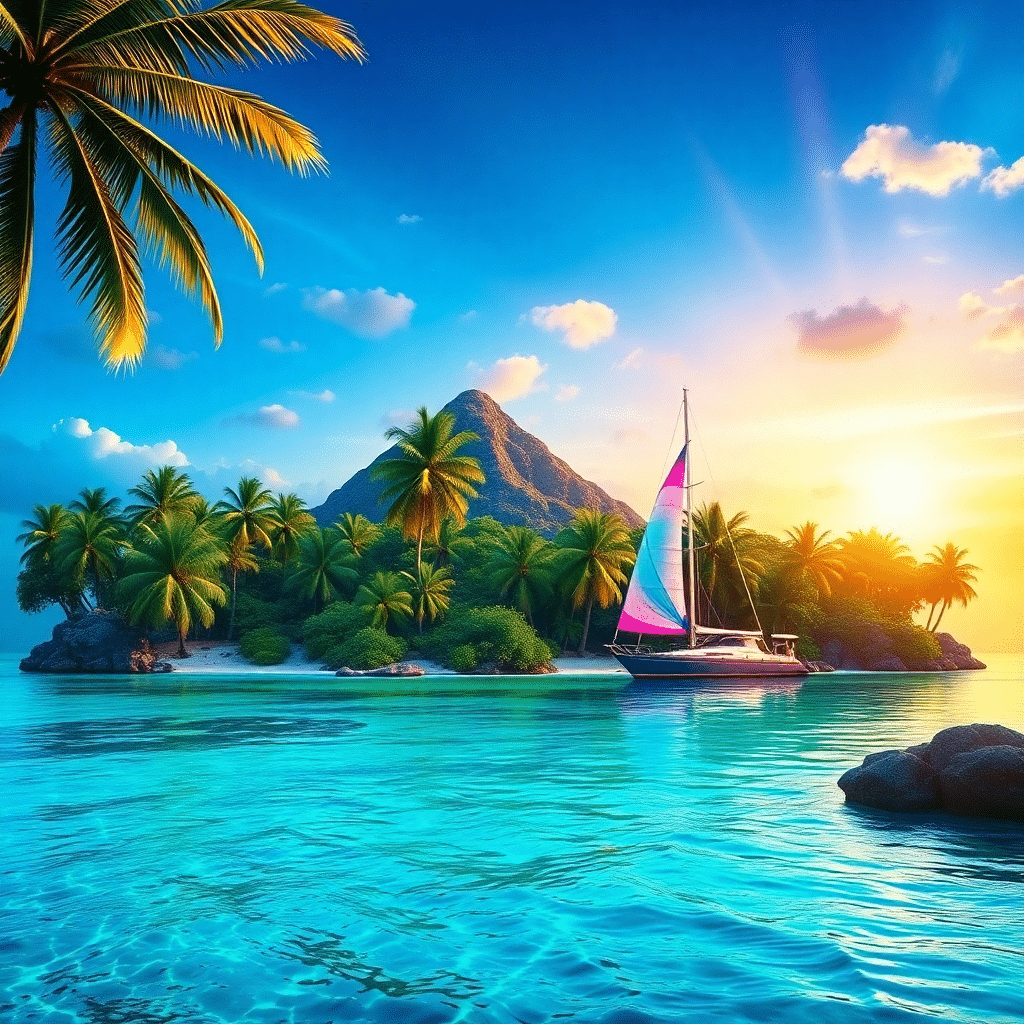 Island Oasis of Dreams: Luminous Haven