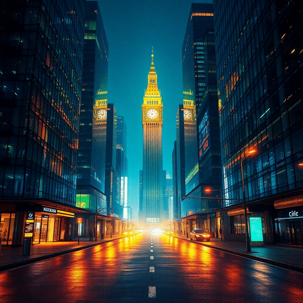 Luminous Metropolis at Midnight: City of Wonders