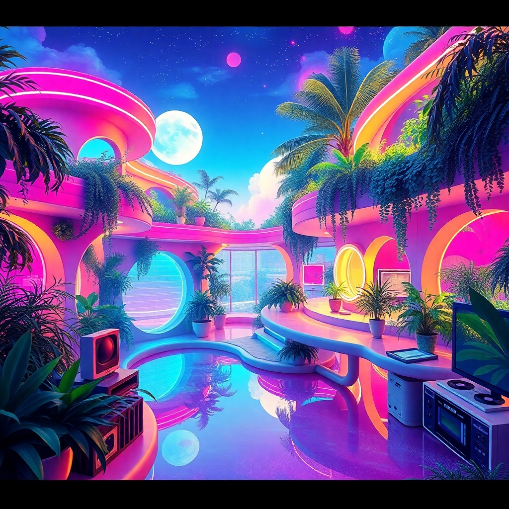 Neon Oasis of Echoes and Forgotten Dreams