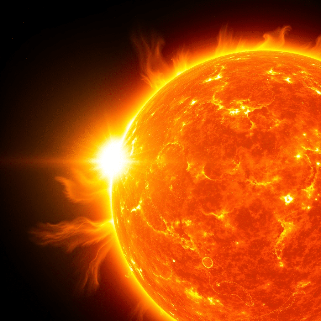 Celestial Fury: Solar Flare in Cosmic Eruption
