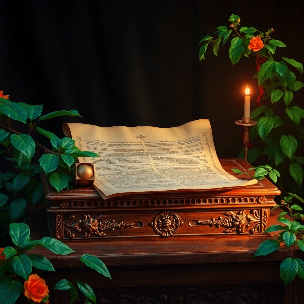 Ancient Scroll of Luminous Wisdom Unfurled