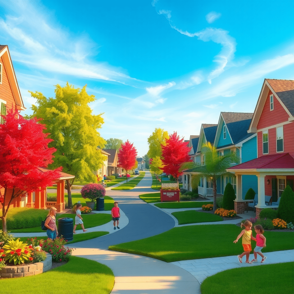 Summer Afternoon Serenity: Whimsy Street Neighborhood