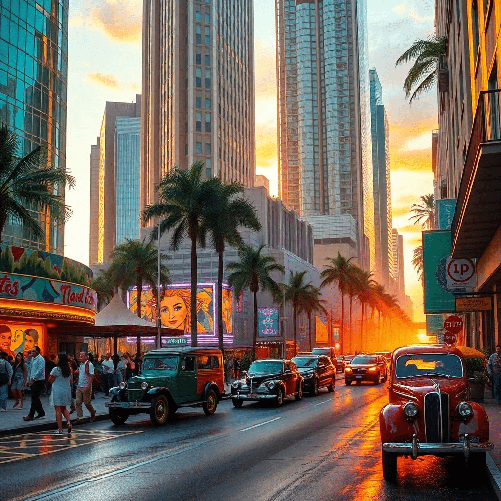 Golden Hour Oasis in Urban Paradise