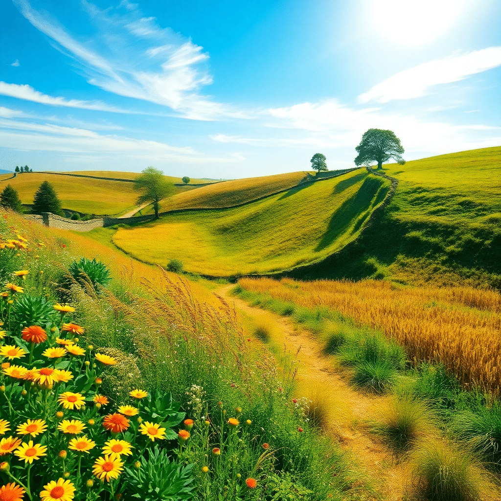 Summer Solstice Serenity: Echo Hills and Wildflower Bliss