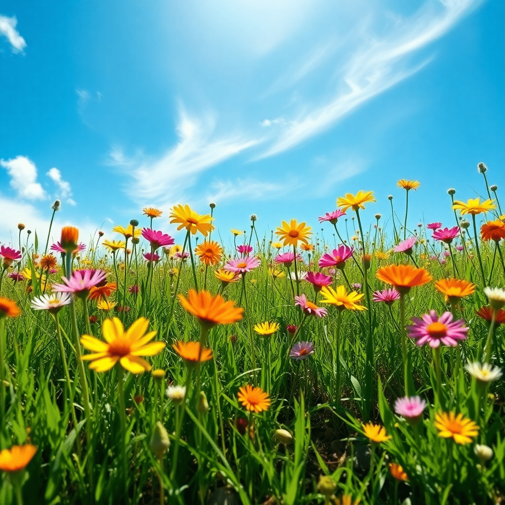 Meadow Marvel: Whispers of Serenity Amidst Wildflower Bliss