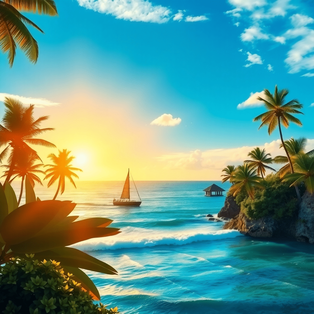 Golden Horizon Awakening: Tranquil Cove Serenity