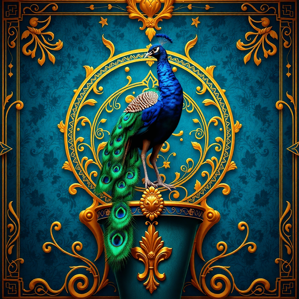 Luminous Majesty: The Velvet Peacock Paragon