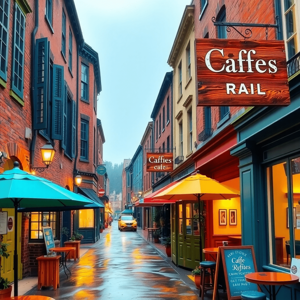 Rainy Afternoon Charm of Willowbrook Main Street