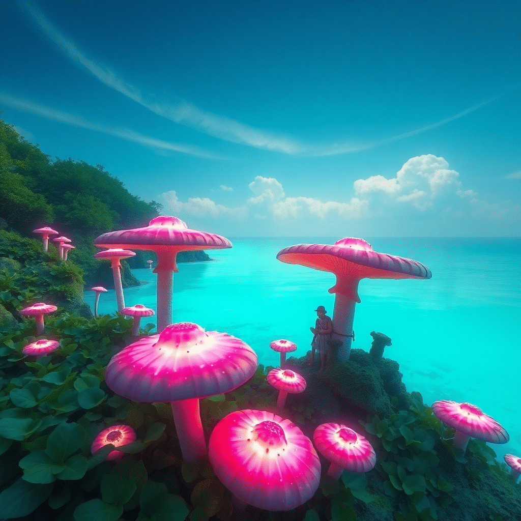 Whispers of Azure: Mystical Luminescence of Lagoon Dreamscape