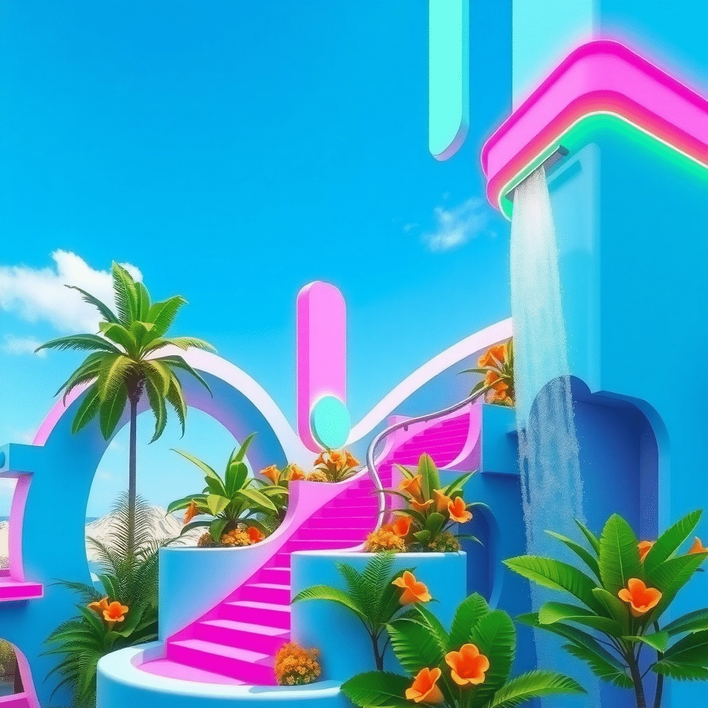 Cosmic Oasis Revival: Neo-Futuristic Dreamscapes of Elyria