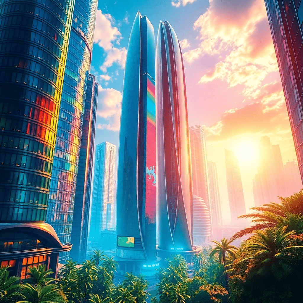 Urban Symphony: Nova Haven’s Radiant Metropolis