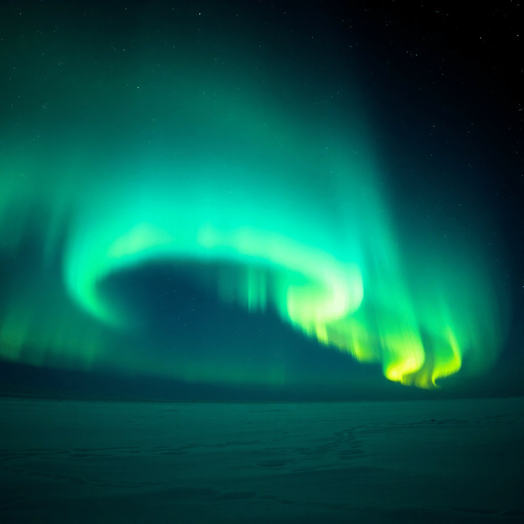 Solar Flare on the Arctic Horizon