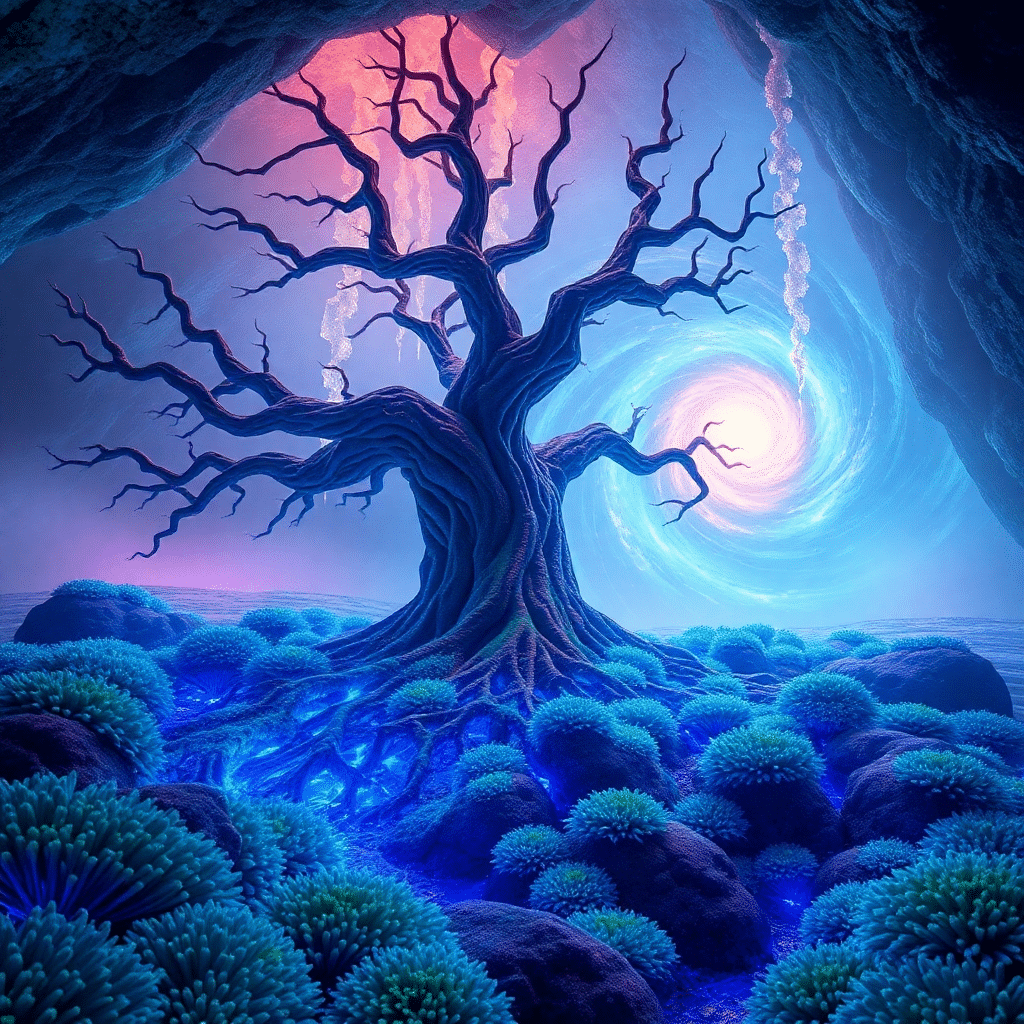 Galactic Wonders: Azure Sentinel of the Mystic Abyss