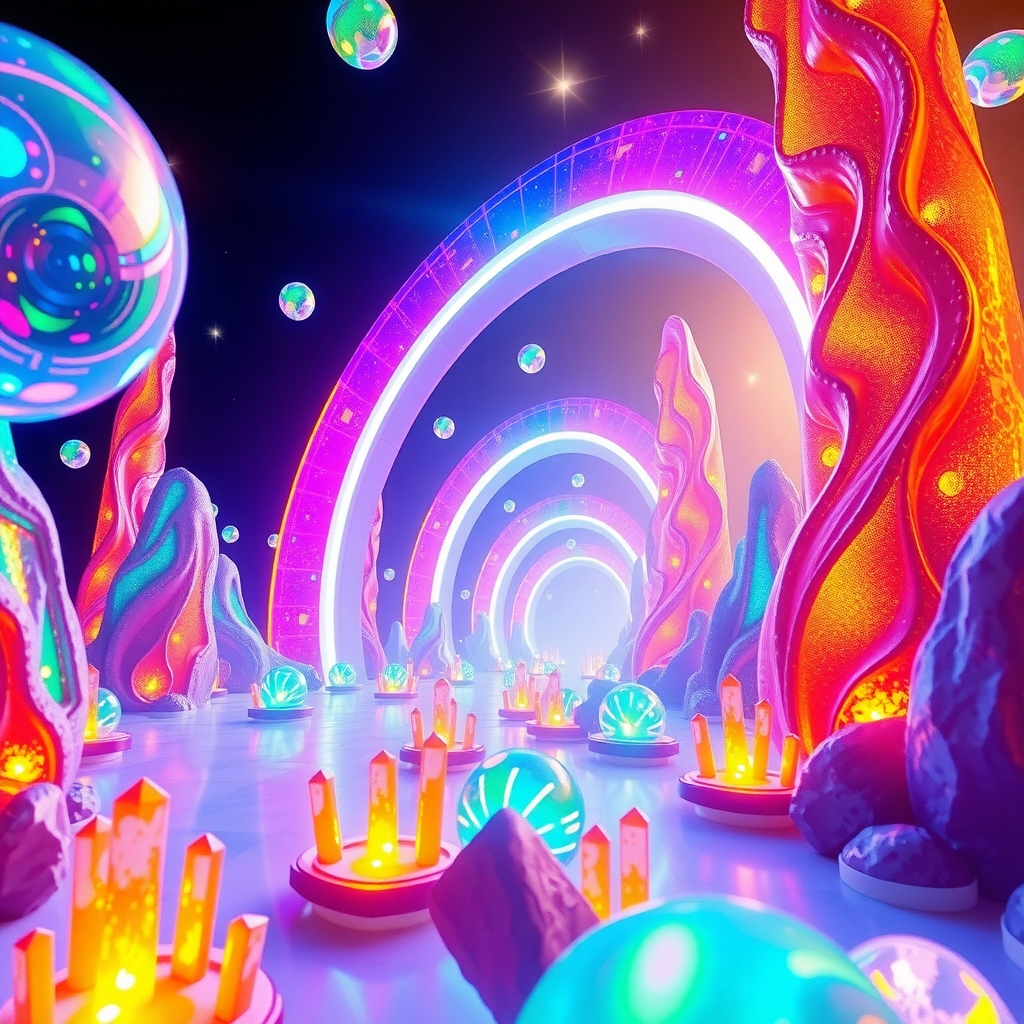Astral Convergence: Luminous Realms Unfolding