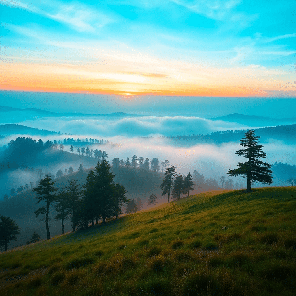 “Dawn’s Whisper on Serene Reverie Ridge”