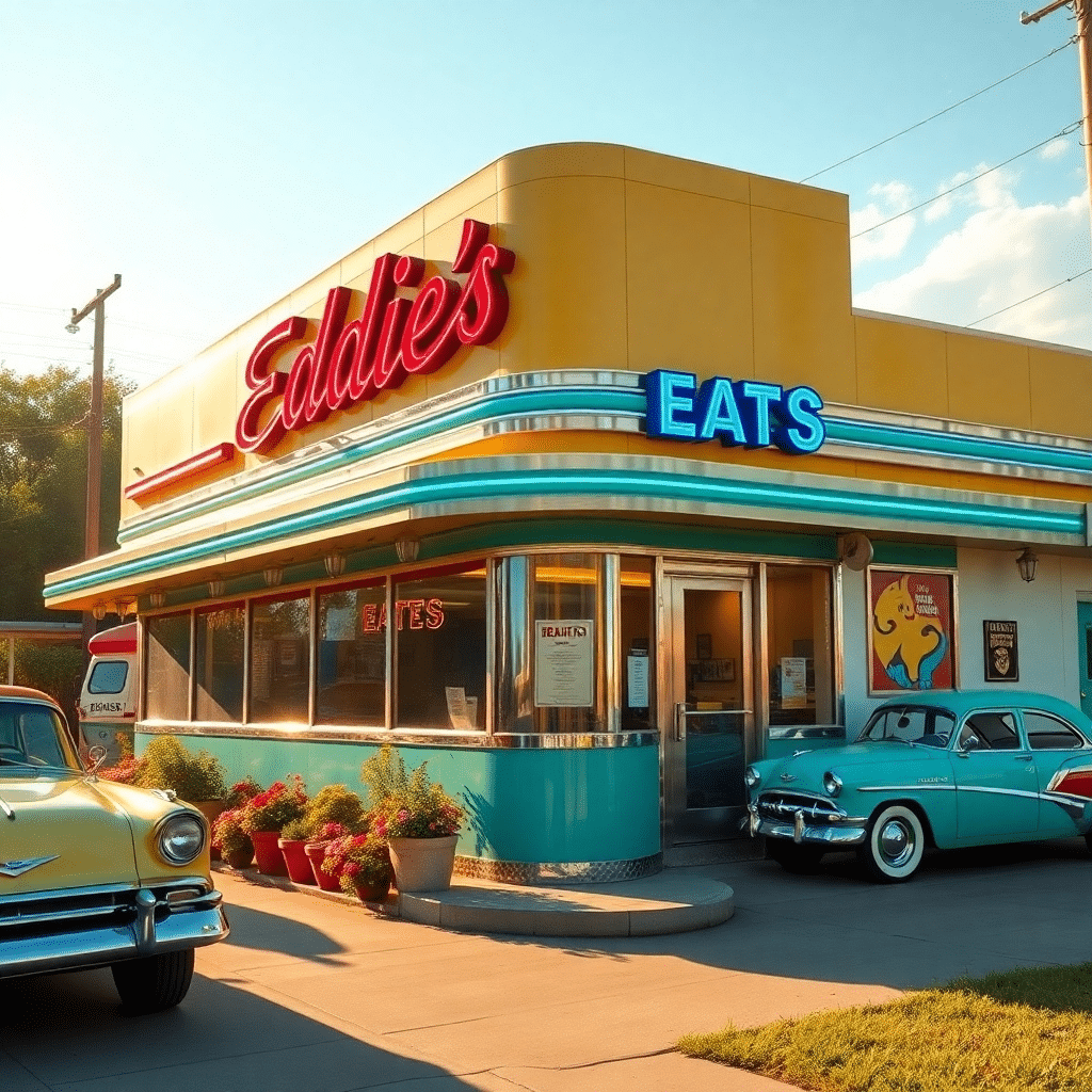 Eddie’s Eats Retro Diner Morning Bliss Scene