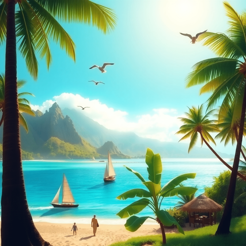 Island Bliss: Morning Awakening on Coconut Cove