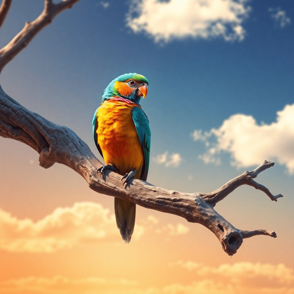 Whispering Wonders: Azure Winged Sentinel of Serenity