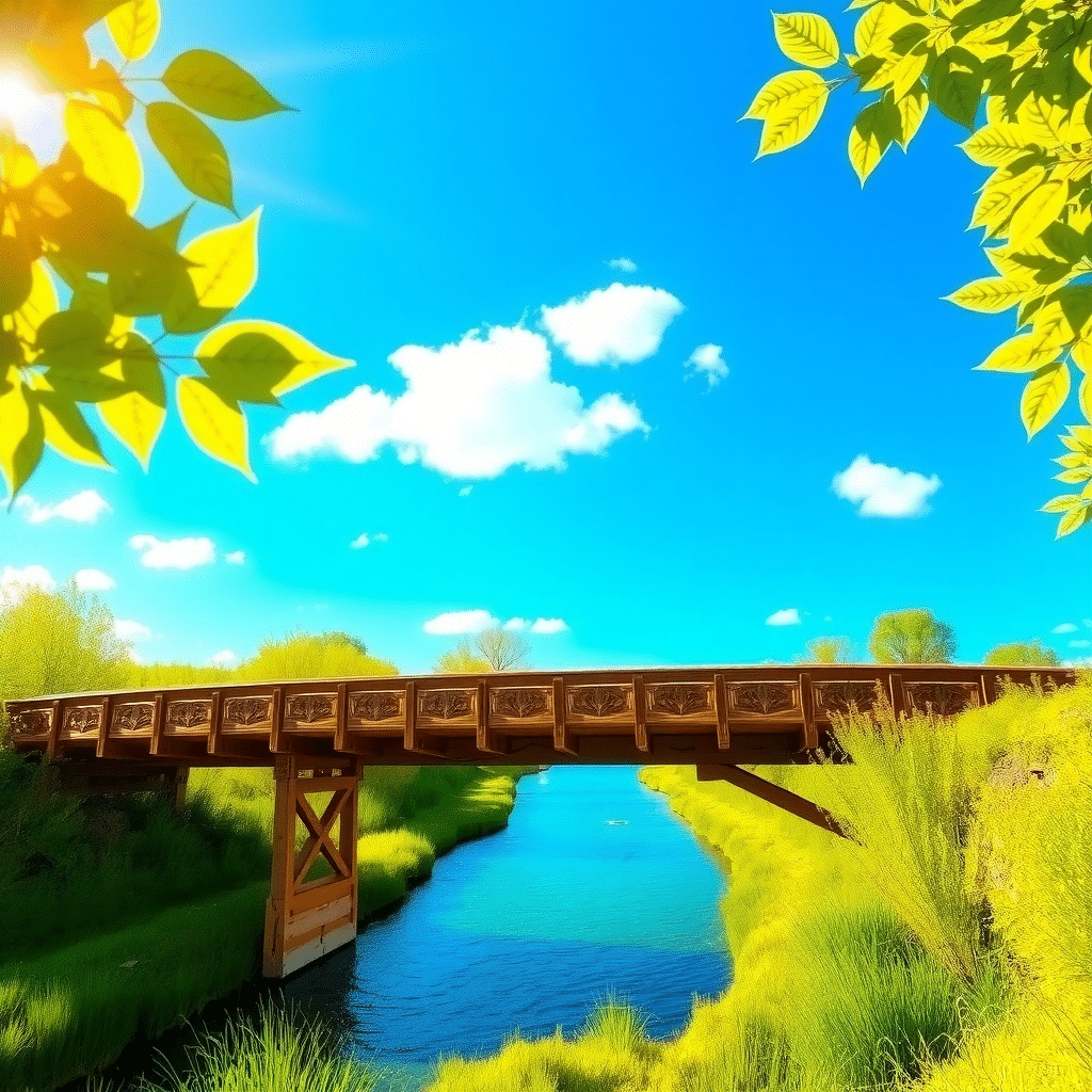 Summer Serenity Bridge by River’s Edge