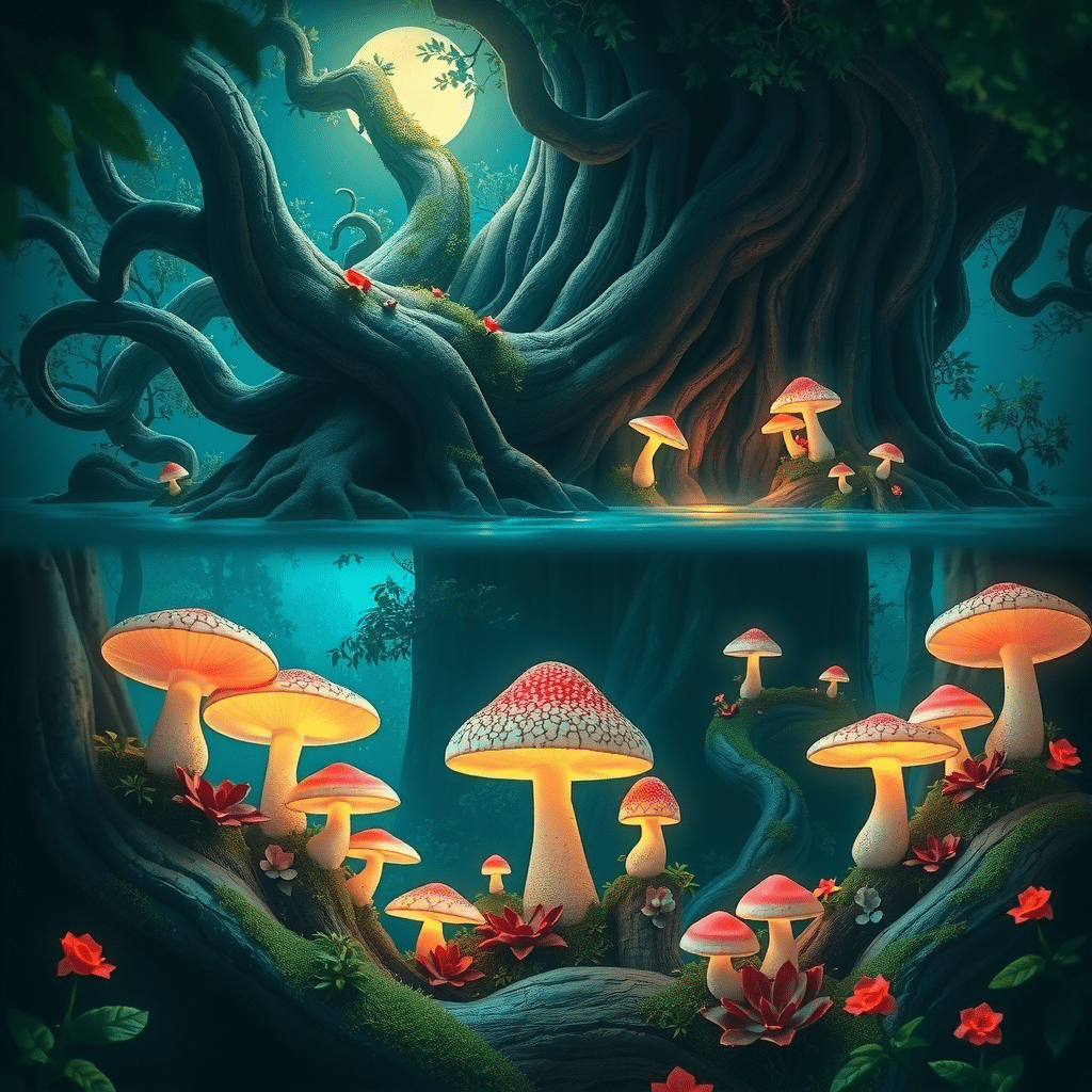 Moonlit Mosslands of the Whispering Woods