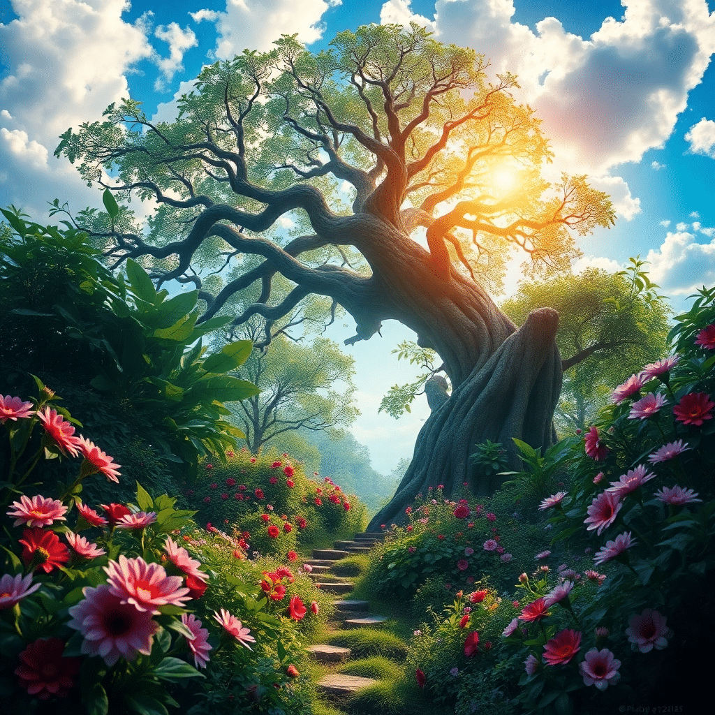 Whispering Guardian of the Mystic Bloom Haven