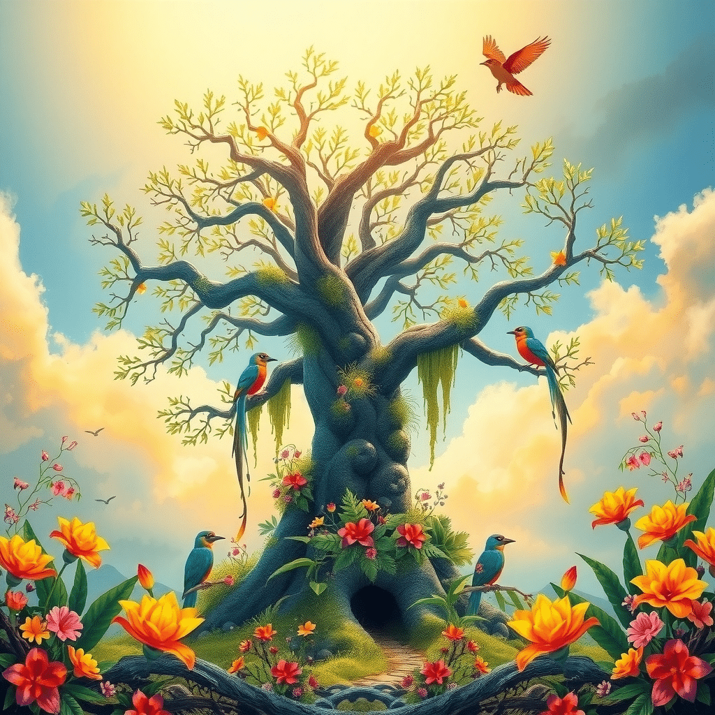 Mystical Treekeeper of the Vibrant Primordial Realm