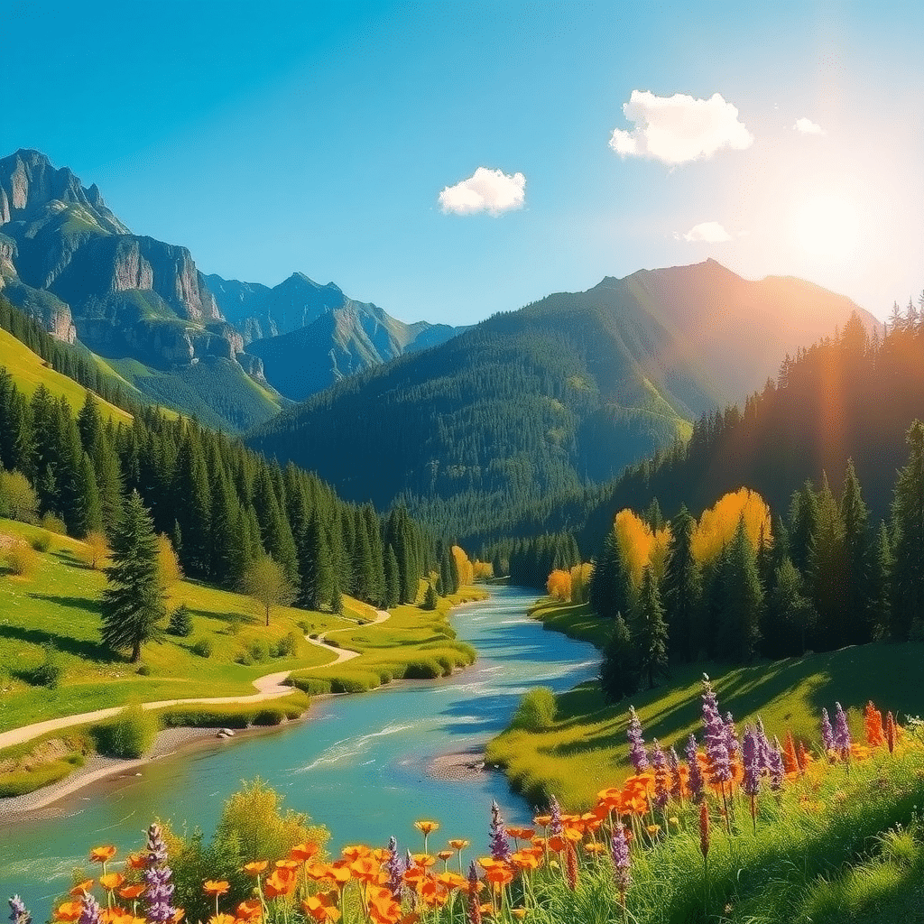 Vibrant Valley of Emeralds and Golden Glory